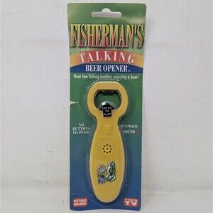 Fisherman's Talking Beer Bottle Opener Vintage Novelty 2003 Fishing New Sealed